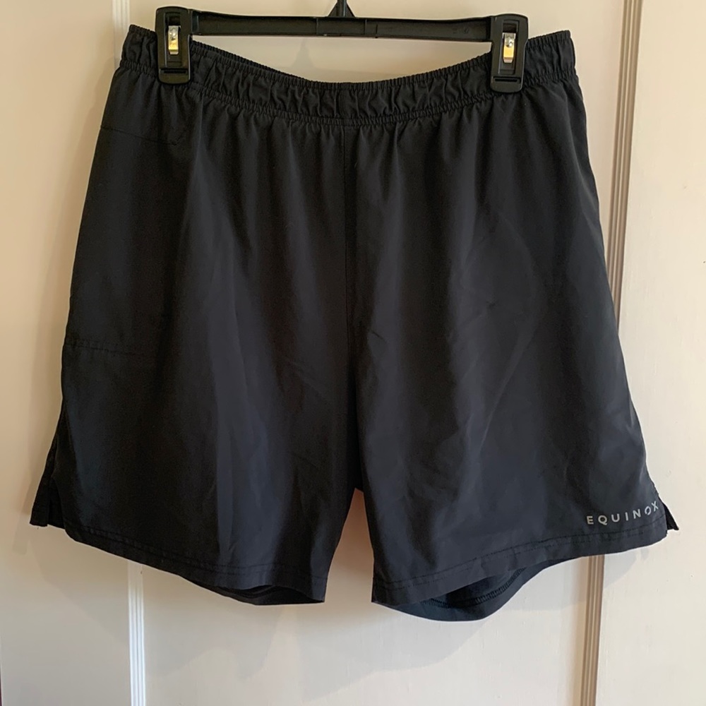 Equinox black running shorts with liner